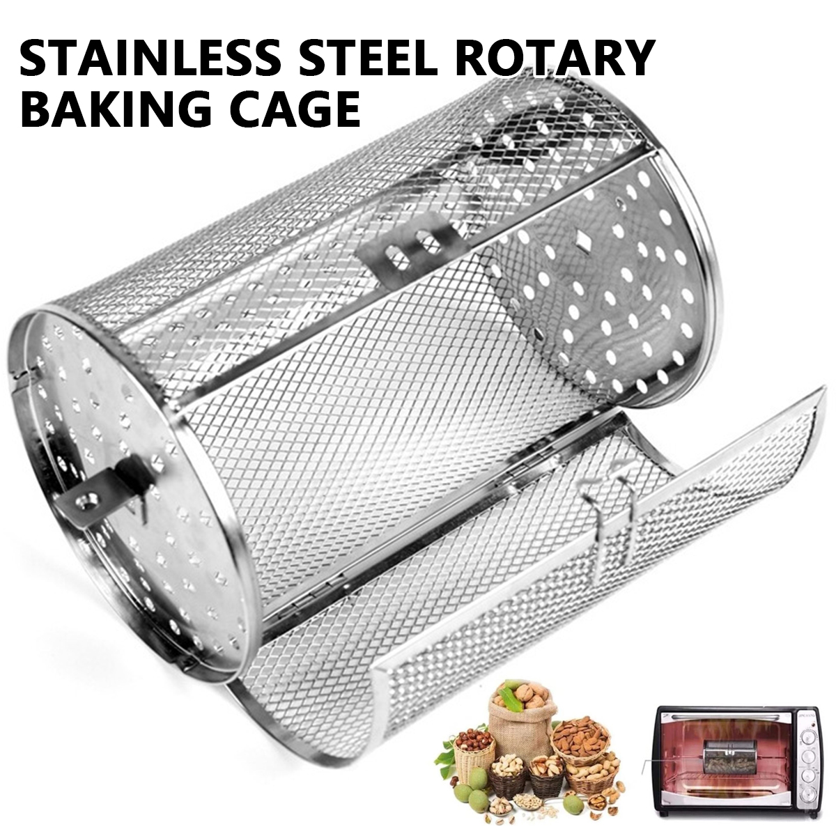 Kitchen Gadgets Made In Usa - Rotisserie Basket Stainless Steel Grill Basket