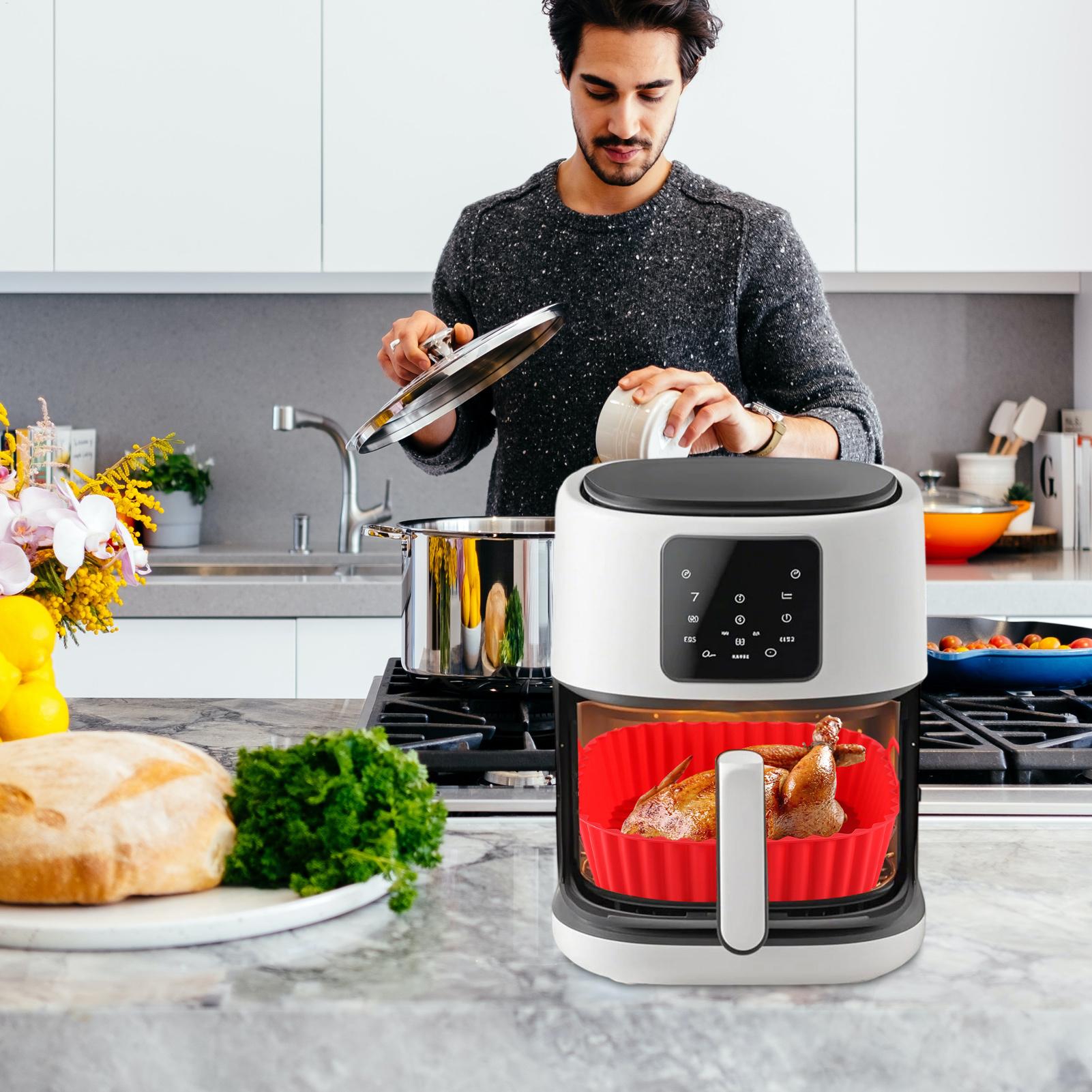 Silicone Air Fryer Liners Pot  - Kitchen Gadgets Men บทวิจารณ์และราคา