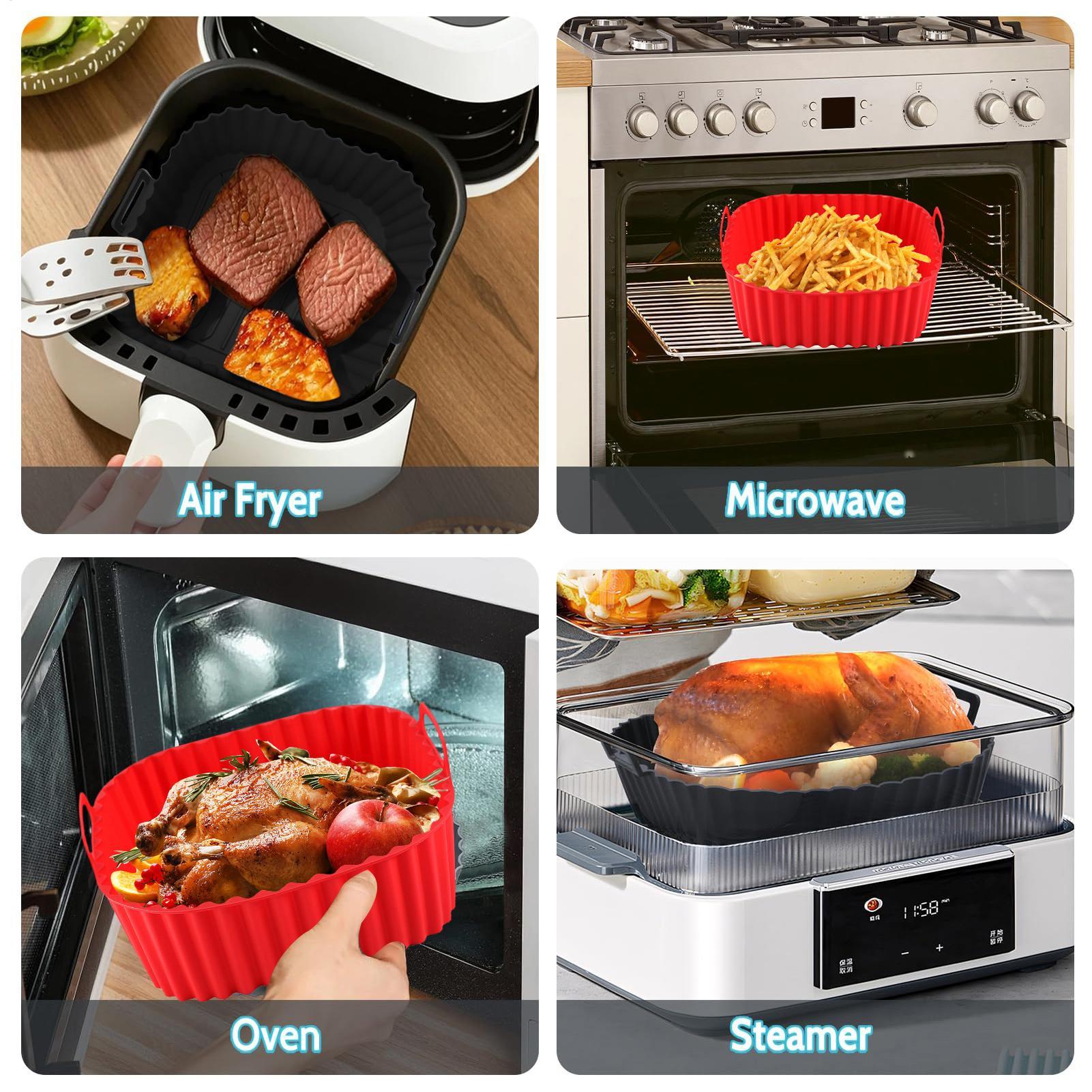 Silicone Air Fryer Liners Pot  - Kitchen Gadgets Men บทวิจารณ์และราคา