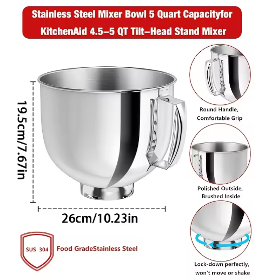 KitchenAid Mixer Bowl 4.5-5 Qu - Kitchenaid Kitchen Gadgets บทวิจารณ์และราคา
