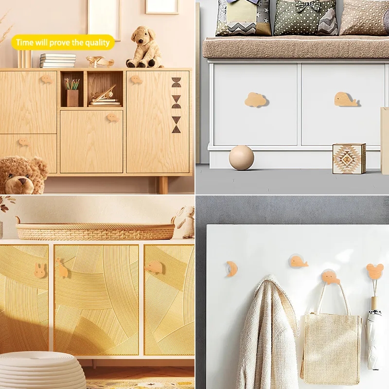 1pcs Animal Wooden Hooks Cute  - Kitchen Room Gadgets บทวิจารณ์และราคา